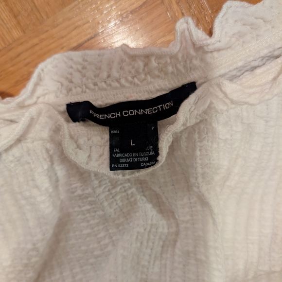 French Connection White Textured One-Shoulder Blouse - Picture 2 of 3